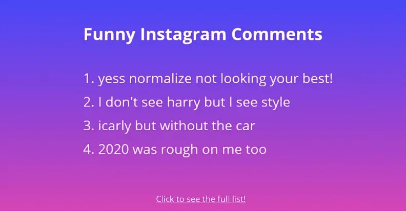 Discover Some Funny Things To Comment On Instagram!